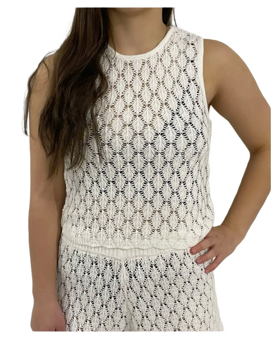 Camisole en tricot blanc - Mandarine & Co.