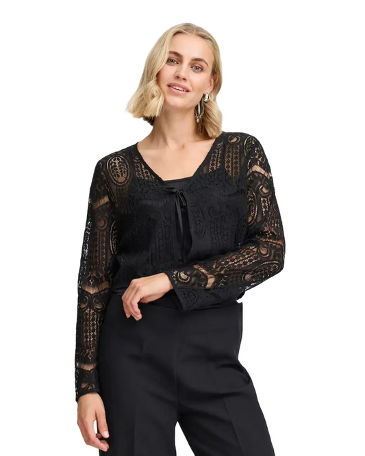 Cardigan en dentelle noir - Fransa